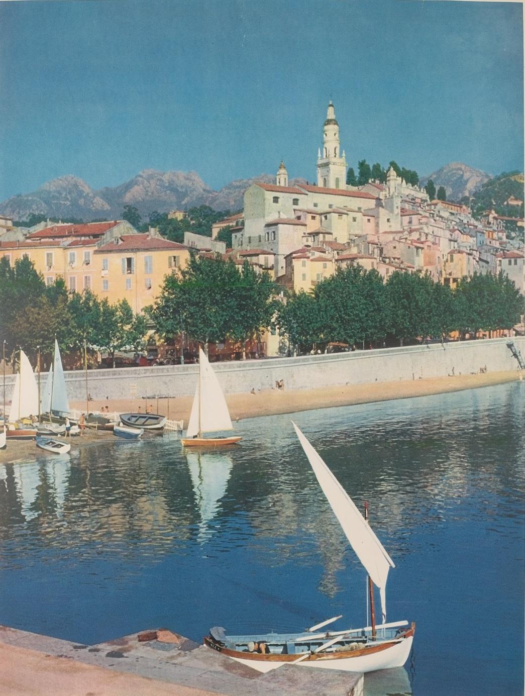Petit, Original Vintage Poster, French Riviera, Cote d'Azur, Menton, 1960 In Good Condition For Sale In SAINT-OUEN-SUR-SEINE, FR