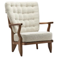 "Petit Repos" Oak Lounge Chair by Guillerme et Chambron, France, 1950s
