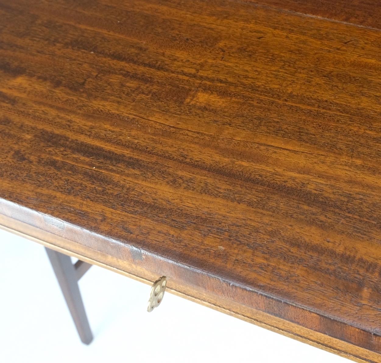 Petit Roll Top Mahogany Mechanical Desk Writing Table Tapered Legs Mid Century For Sale 2