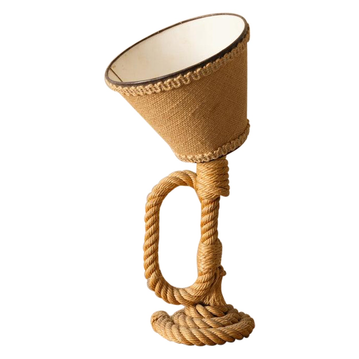 Petit Rope Table Lamp in the Style of Audoux-Minet, 1960s For Sale