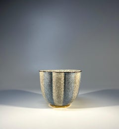 Petit Royal Copenhagen Pale Blue Grey Crackle Glazed Cache Pot #3483