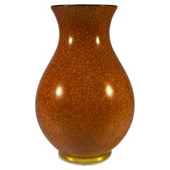 Retro Petit Royal Copenhagen, Terracotta Crackle Glazed Baluster Vase #3474