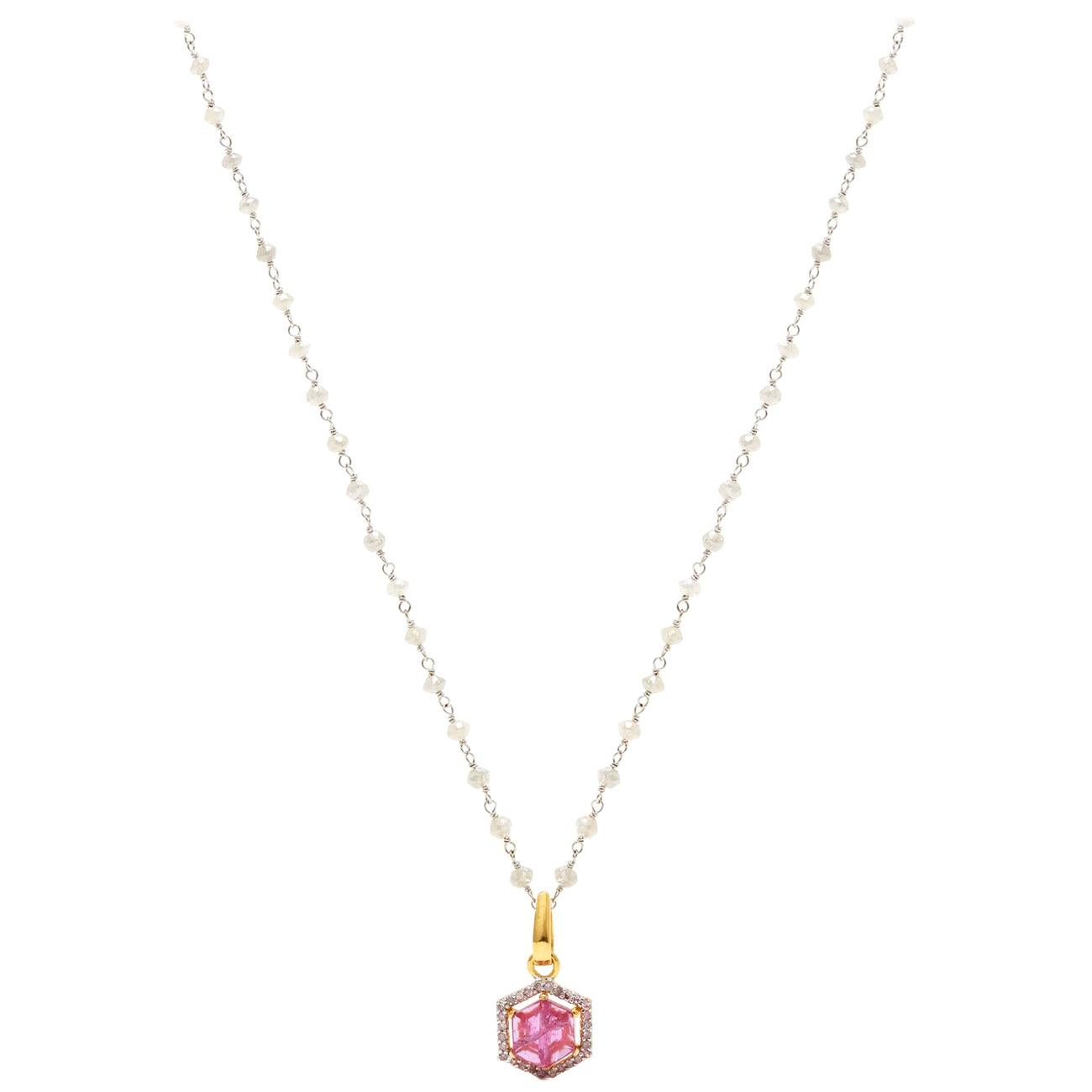 Petit Ruby Diamond Pendant Necklace