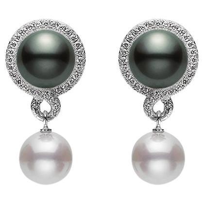 Petit Soleil Akoya and Black South Sea Cultured Pearl Earrings MEA10400ZDXW