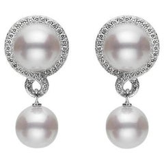Petit Soleil Akoya Cultured Pearl Drop Earrings in 18K White Gold MEA10400ADXW