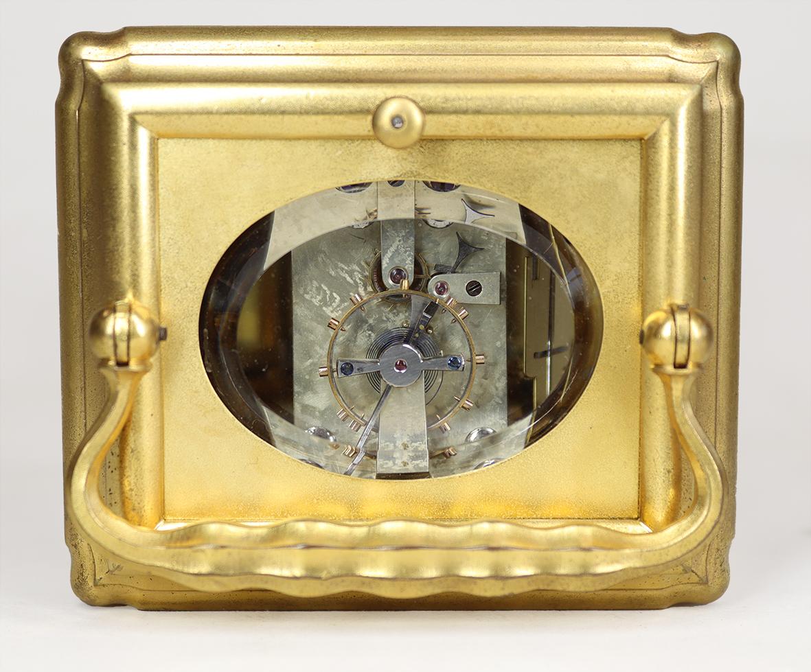Petit Sonnerie Carriage Clock in Gorge Case with original Gilding For Sale 1