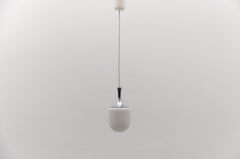 Petit Space Age Opalglas-Hängelampe mit Chrom, 1960er Jahre Deutschland