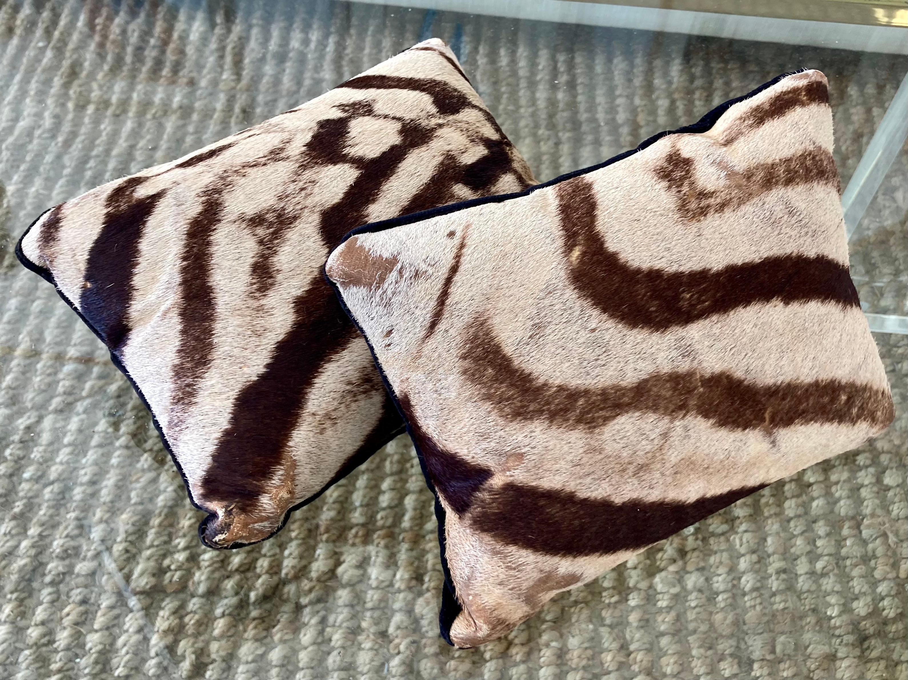 Beautiful pair of petit zebra style pillows. Great addition to your Boho Chic inspired interiors.