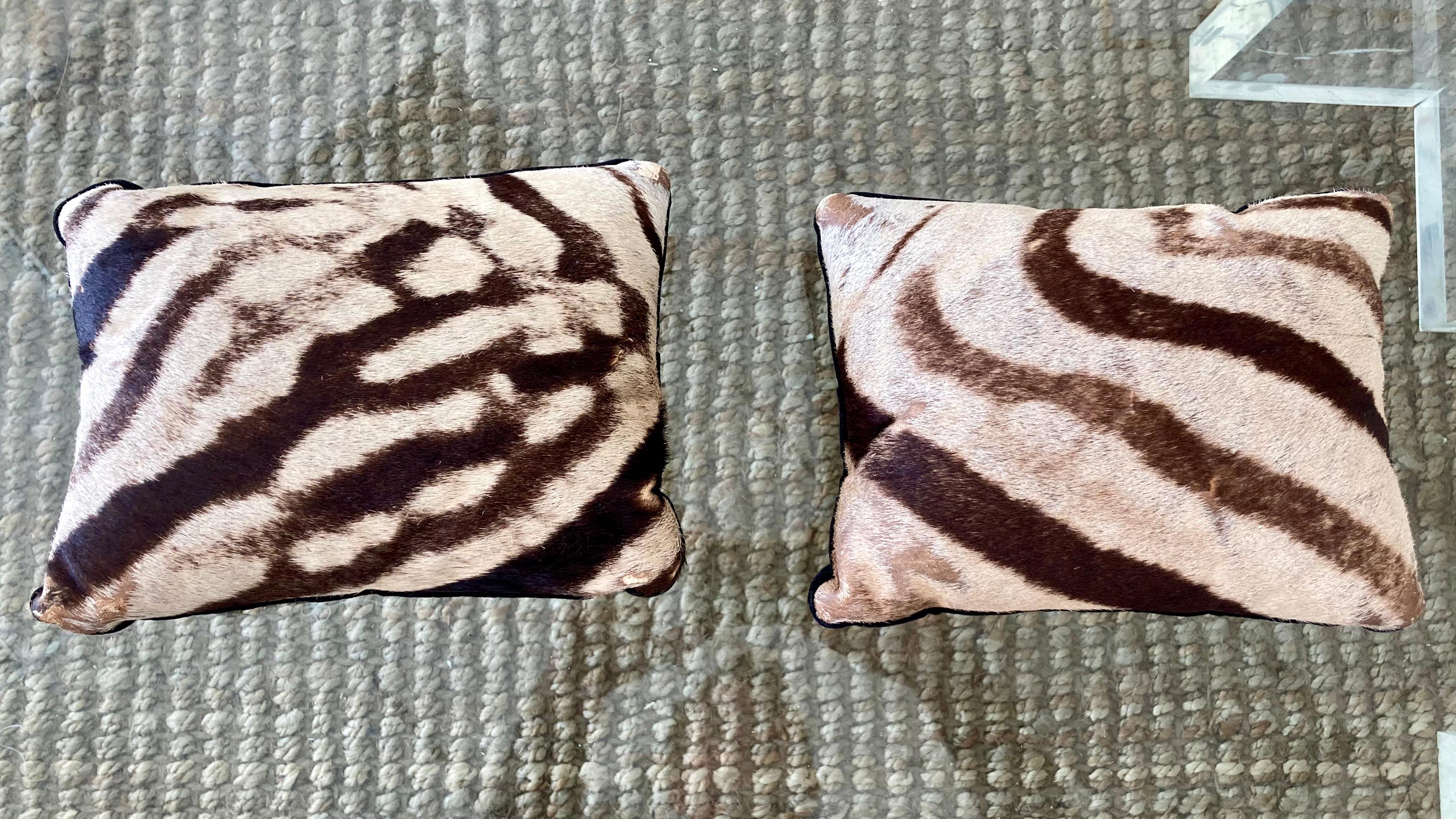 Fur Petit Zebra Pillows, a Pair