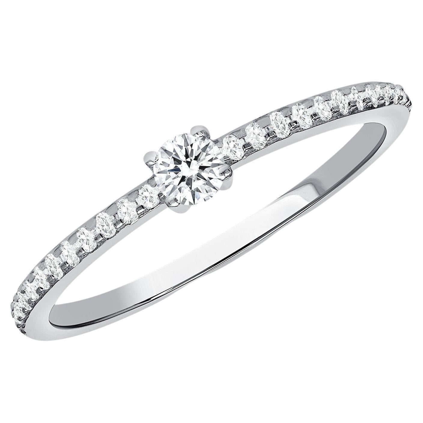 For Sale:  Petite 0.32 Carat Engagement Diamond Band