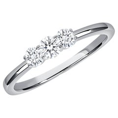 Petite 0.34 Carat 3 Stone Ladies Natural Diamond Band