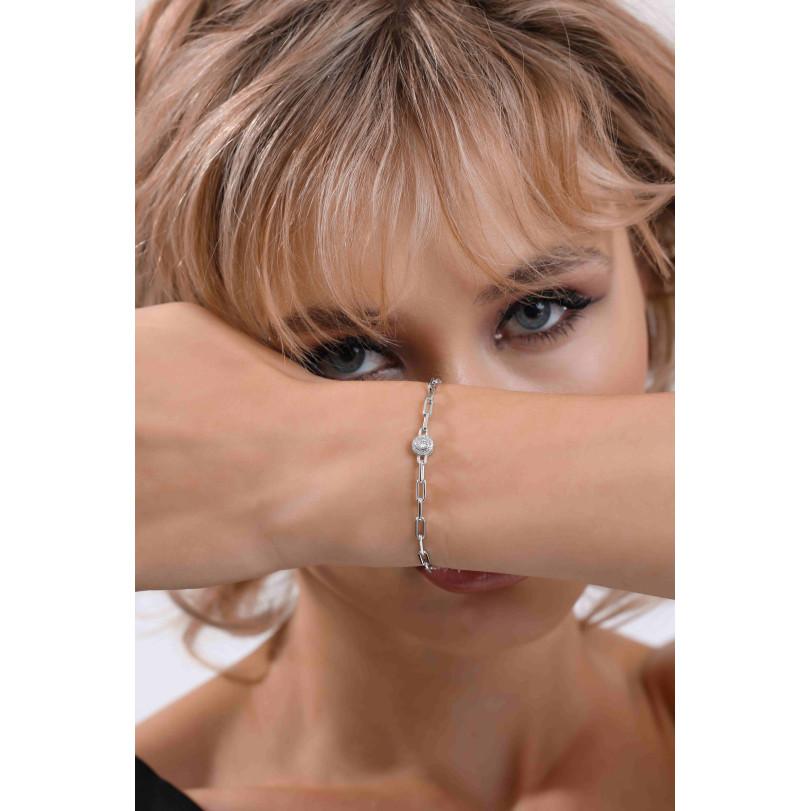 Modern 0.35ct Diamond Chain Link Bracelet For Sale