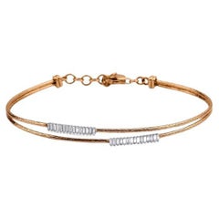 Bracelet en or massif et diamants baguettes 0,35 carat
