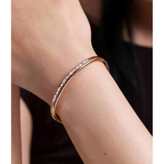 0.52ct Mix Diamonds And Rose Gold Bangle Bracelet