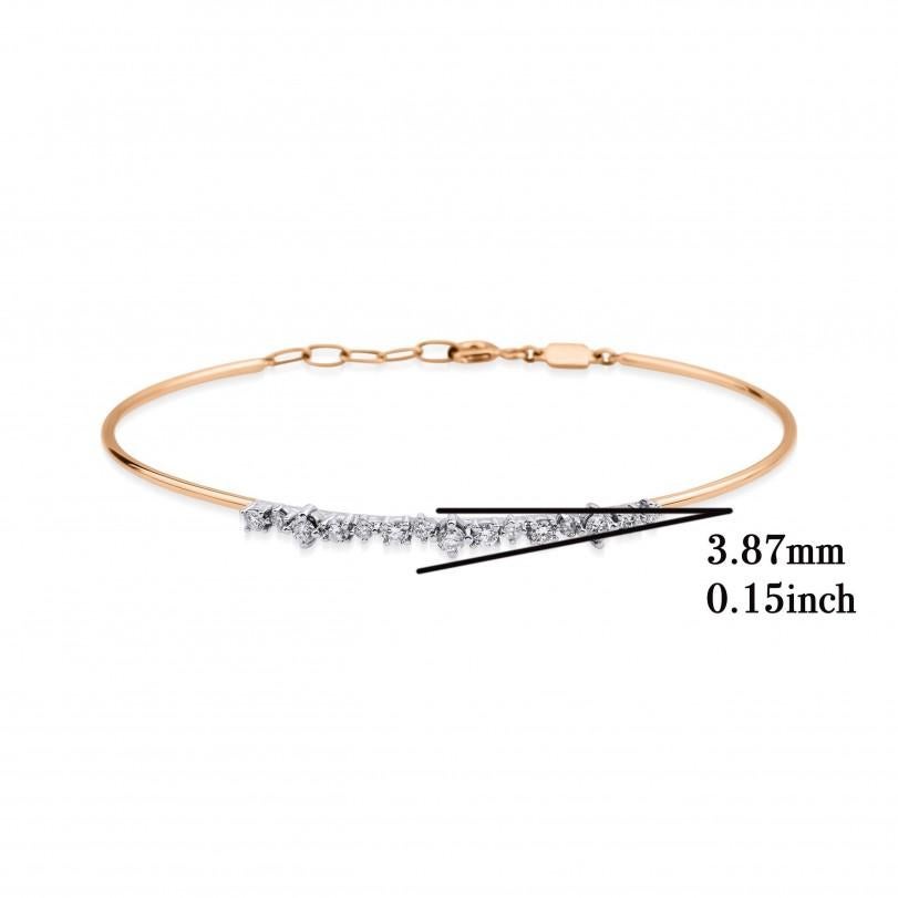 0.53 ctw Diamond Cluster Rose Gold Bangle For Sale 1