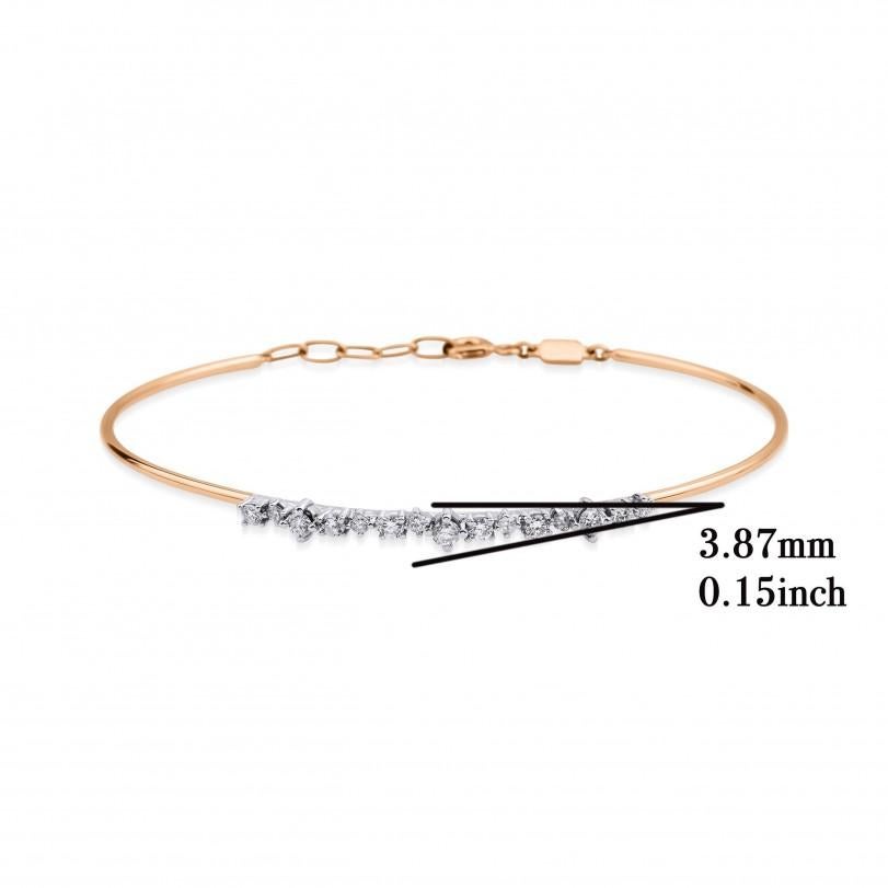 Bangle in oro rosa con cluster di diamanti da 0,53 ctw in vendita 1