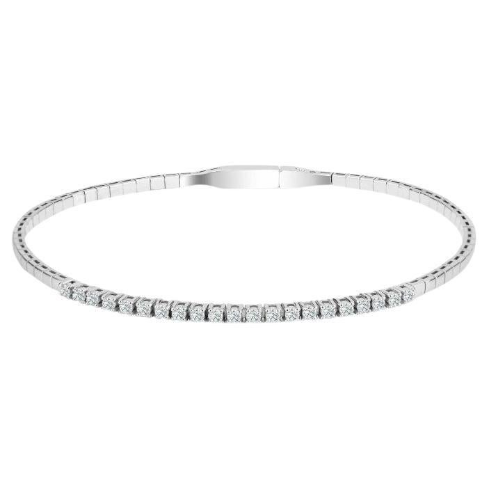 0.60ctw Diamond And Solid Gold Bangle Bracelet For Sale