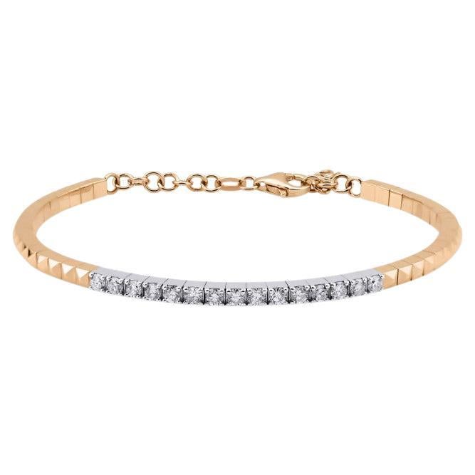 0.80ct Rose Gold Diamond Bangle For Sale