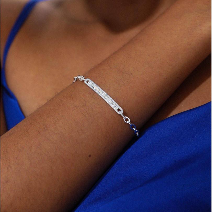 Pulsera de cadena de oro macizo con diamantes baguette de 0,81 ct en Nuevo estado para la venta en Fatih, 34