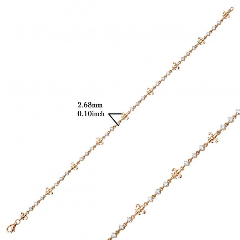 Round Cut 0.91ct Diamond Lily Bracelet For Sale