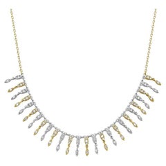 0.97ct Diamond Two Tone Gold Chain Necklace