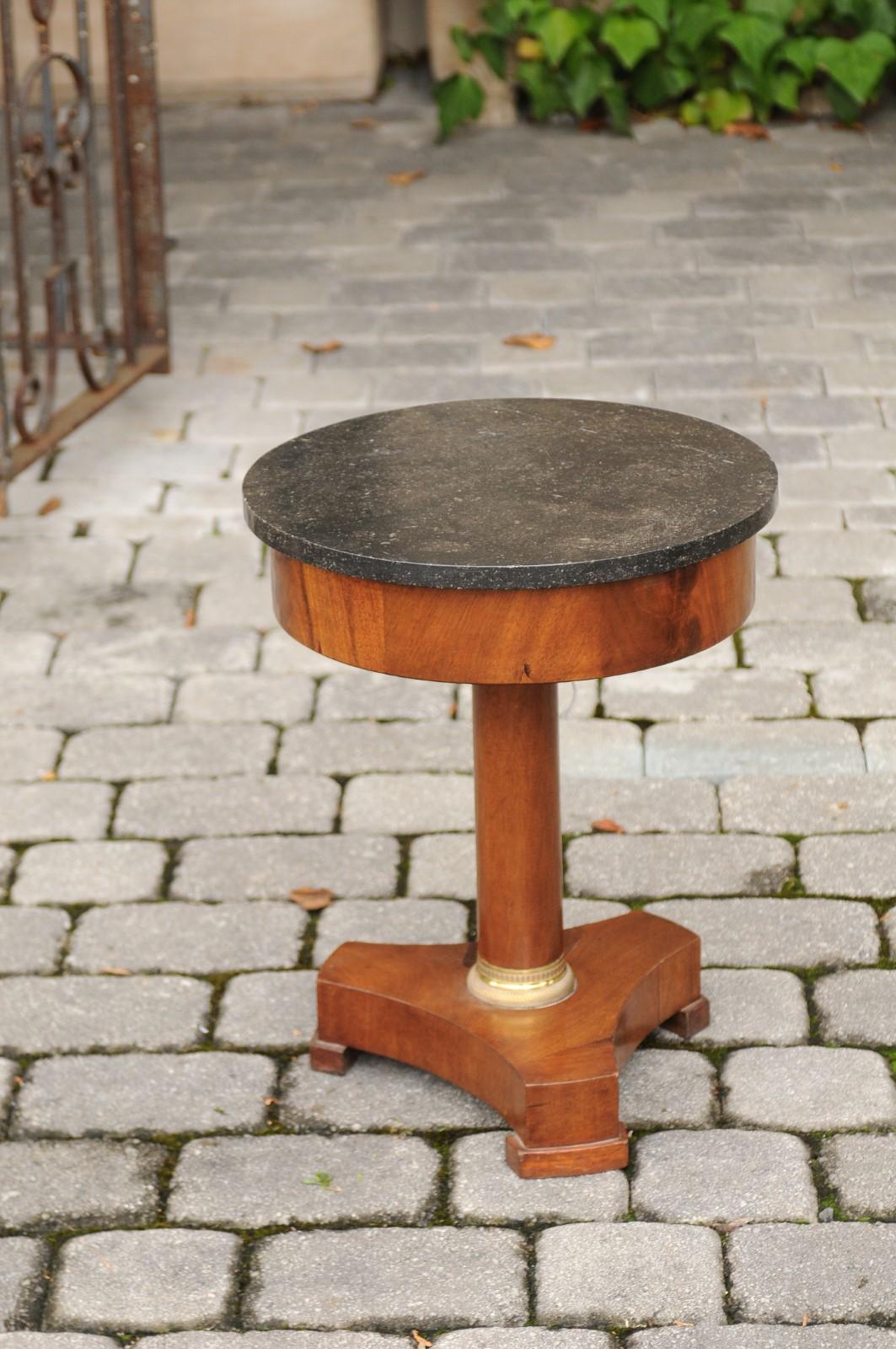 Petite 1870s French Empire Style Guéridon Table with Marble Top and Pedestal 5