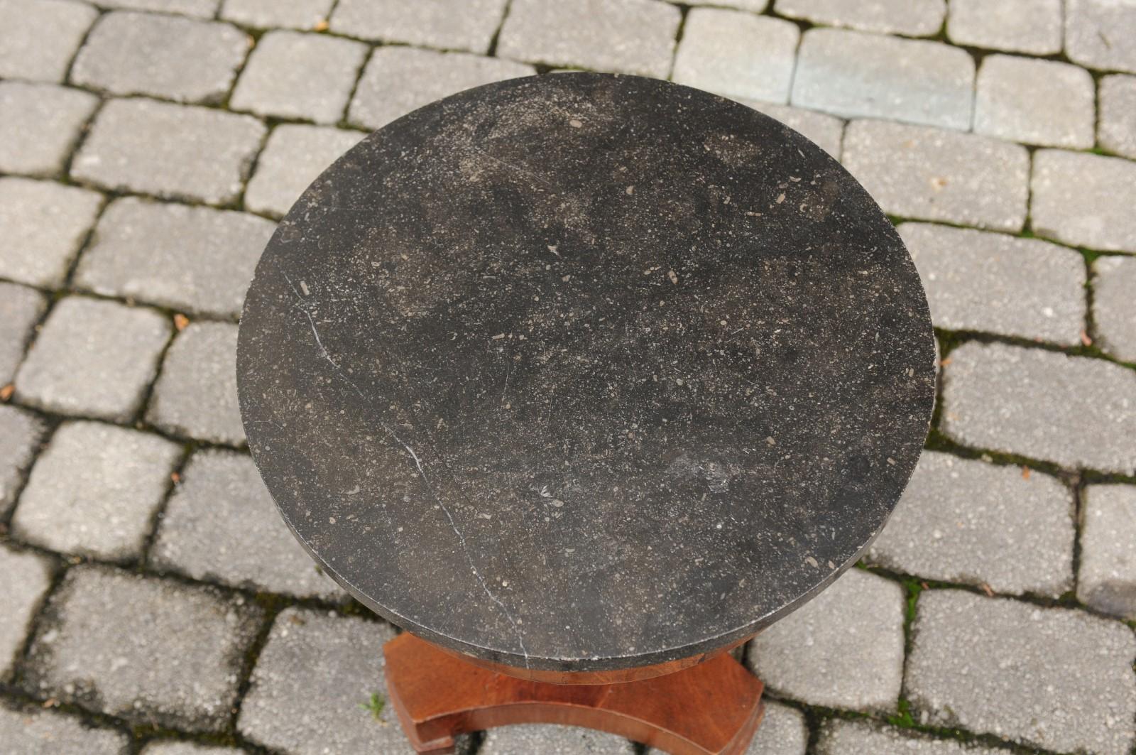 Petite 1870s French Empire Style Guéridon Table with Marble Top and Pedestal 3