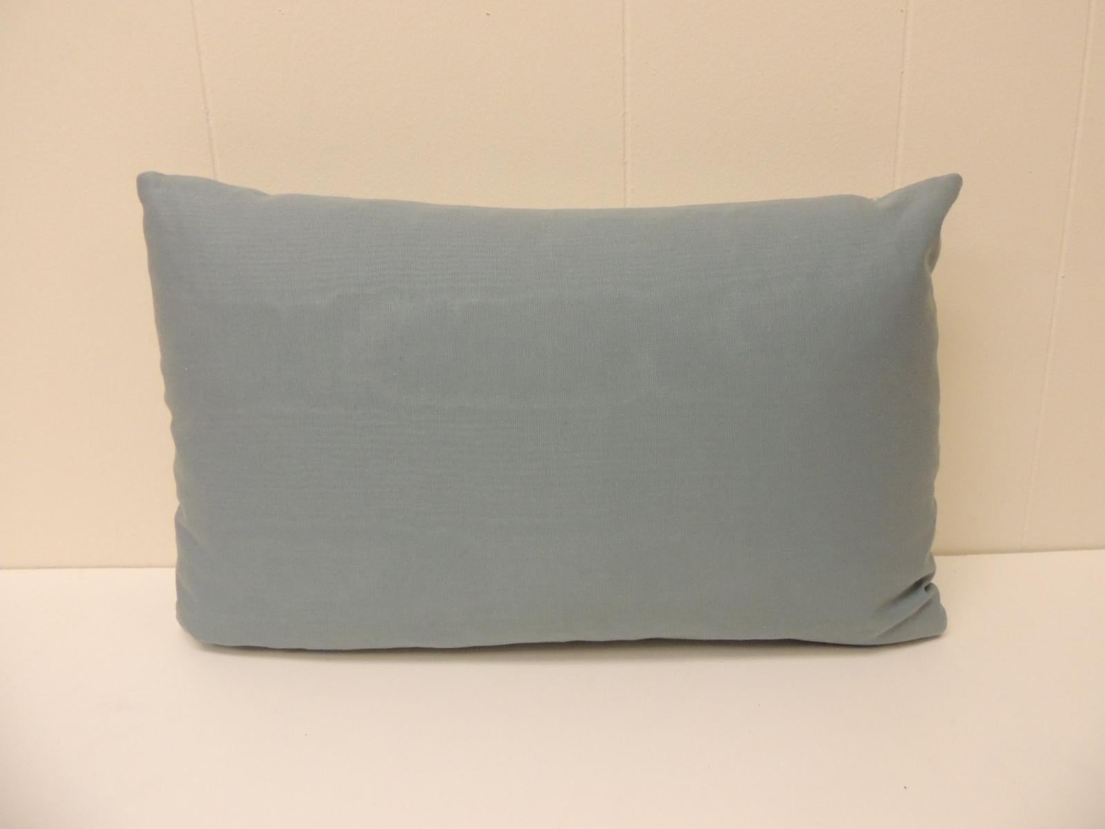 Mid-20th Century Petite 1940s Italian Blue and White Fortuny Lumbar Decorative Pillow