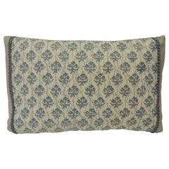 Petite 1940s Italian Blue and White Fortuny Lumbar Decorative Pillow
