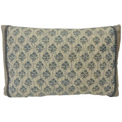 Petite 1940s Italian Blue and White Fortuny Lumbar Decorative Pillow