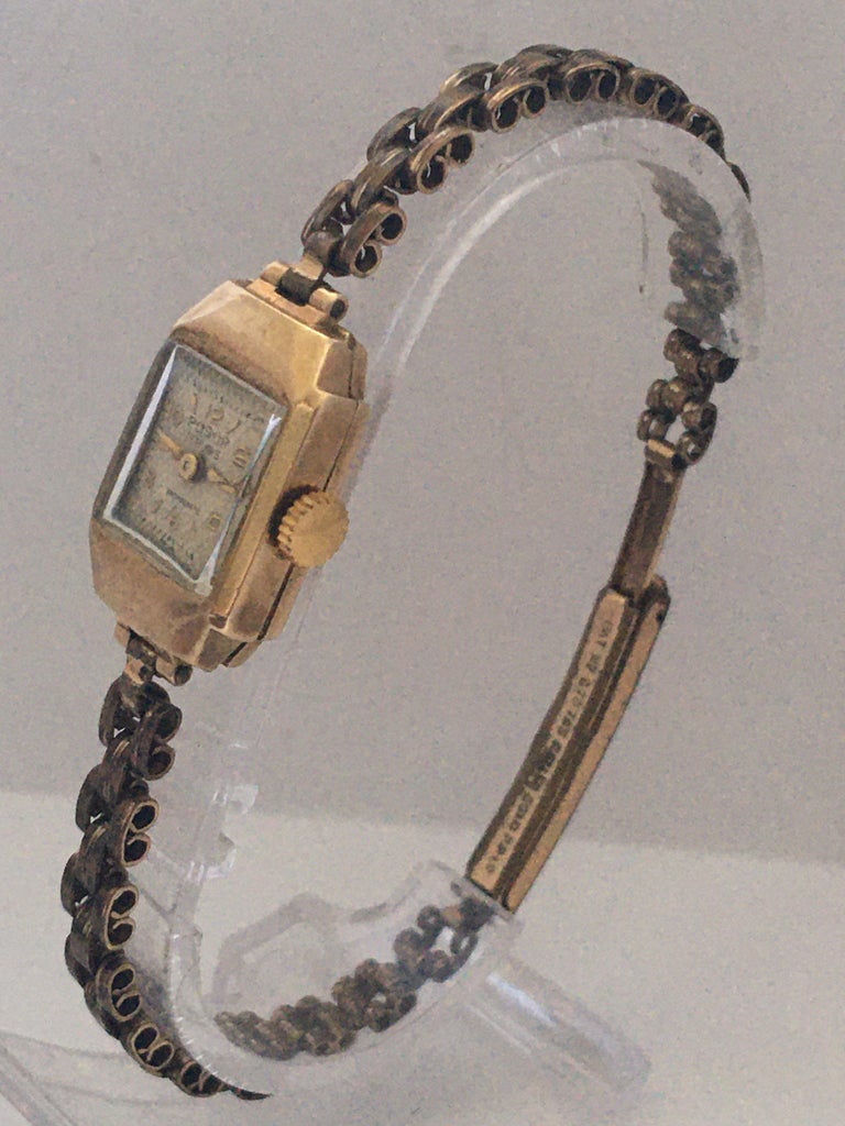 Montre SenTra Vintage Années 1940 Pour Femme - Or 14 Carats - Fonctionne Parfaitement