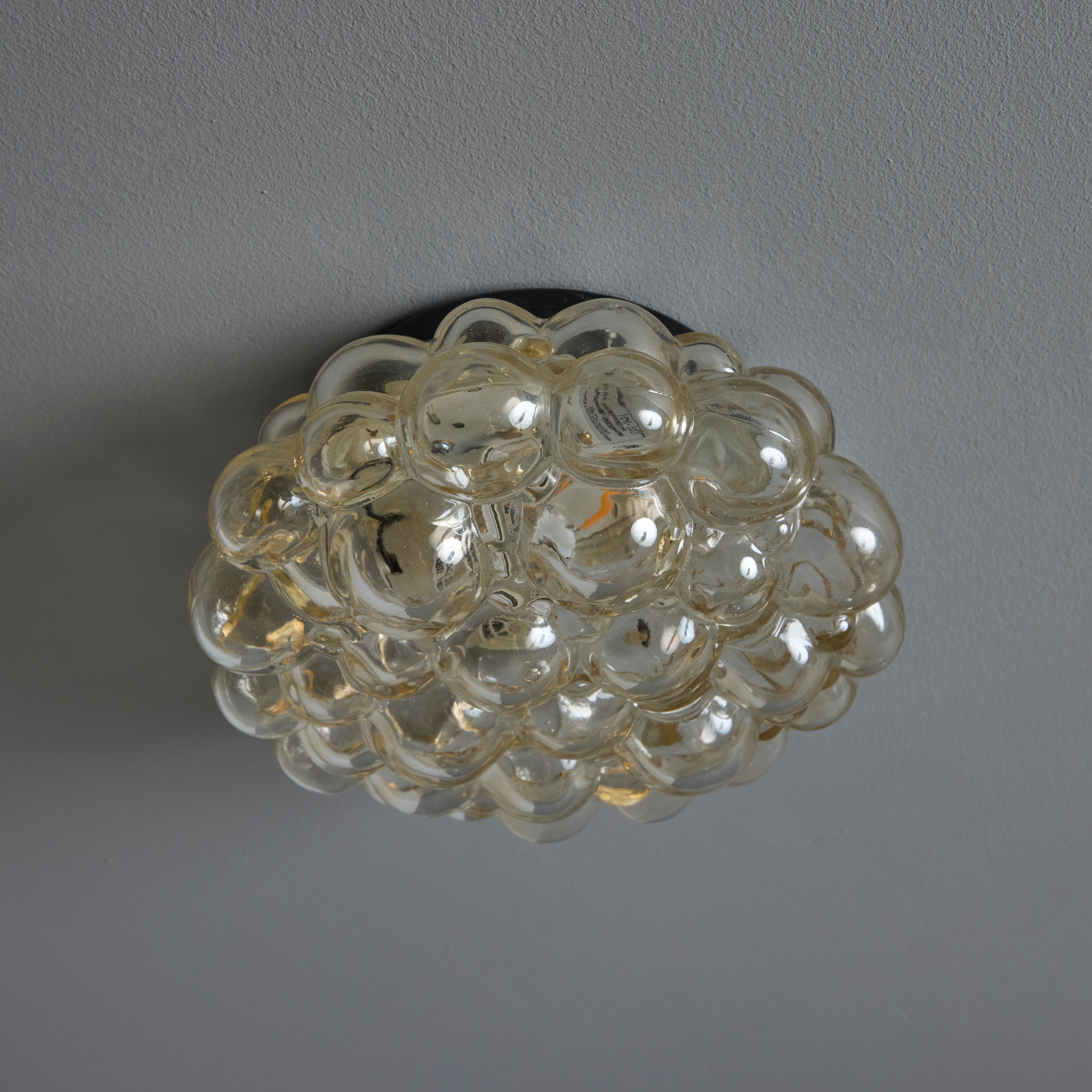 Petite 1960 Helena Tynell Amber Bubble Glass Flush Mount per Limburg in vendita 3