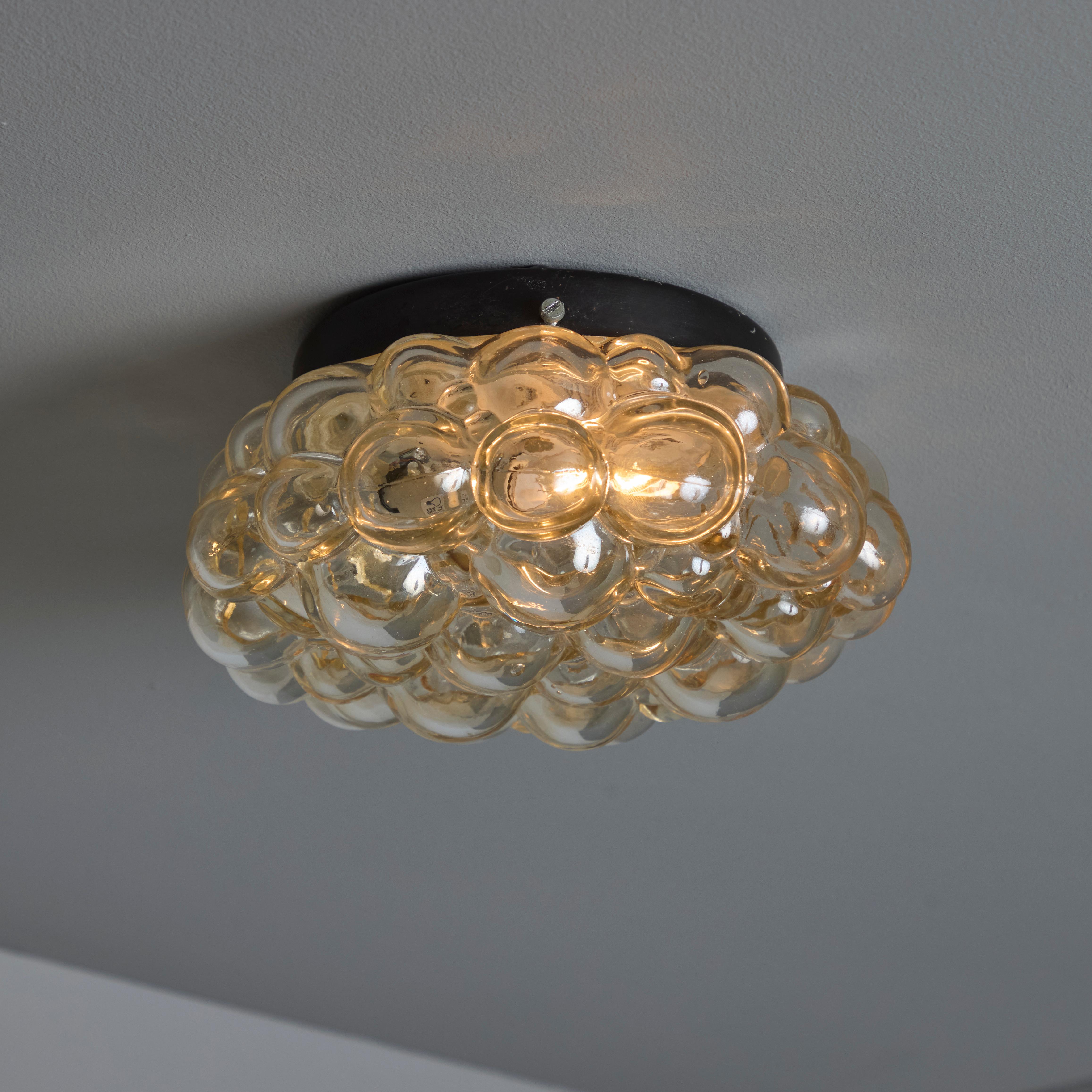 Petite 1960 Helena Tynell Amber Bubble Glass Flush Mount per Limburg in vendita 6