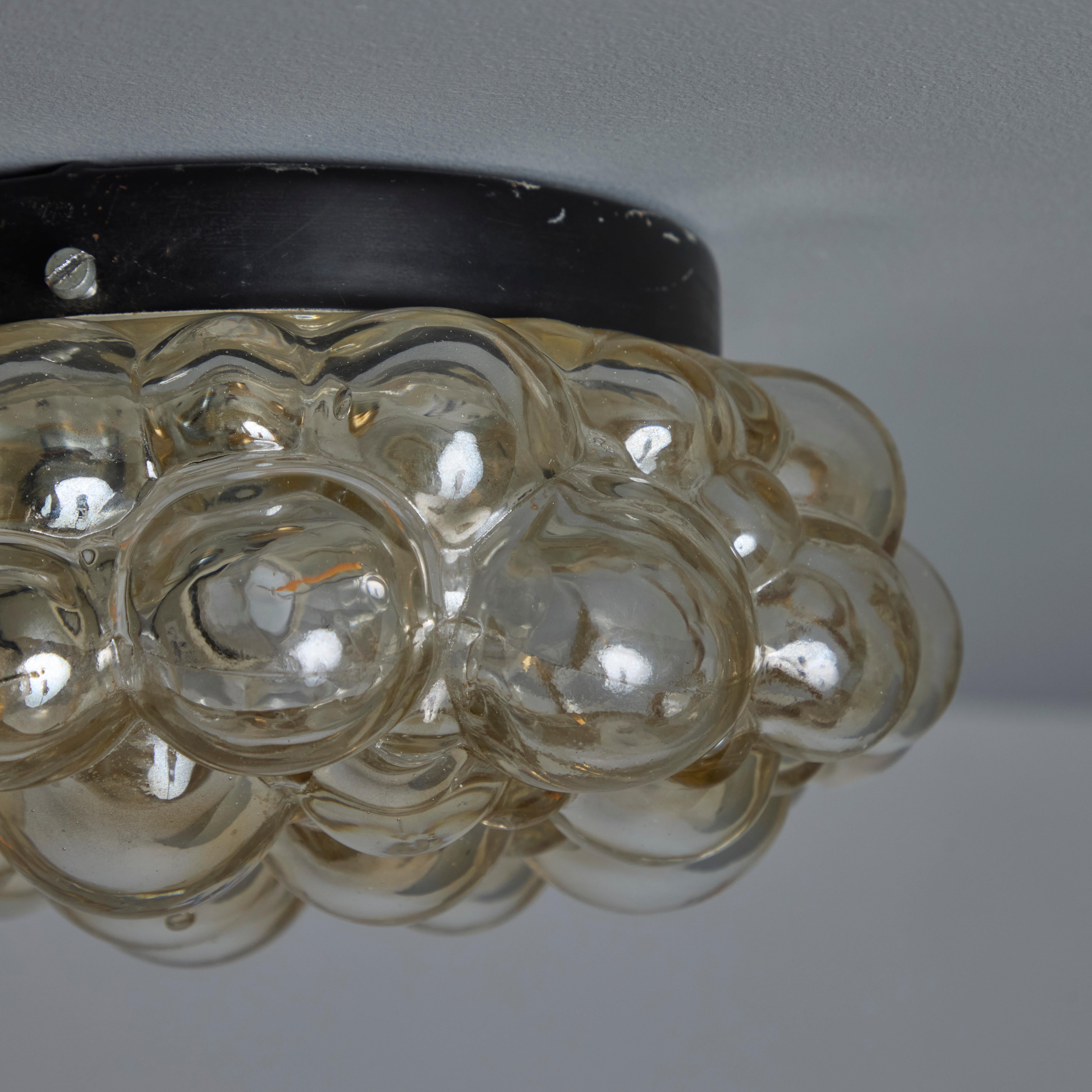 Petite 1960 Helena Tynell Amber Bubble Glass Flush Mount per Limburg in vendita 8