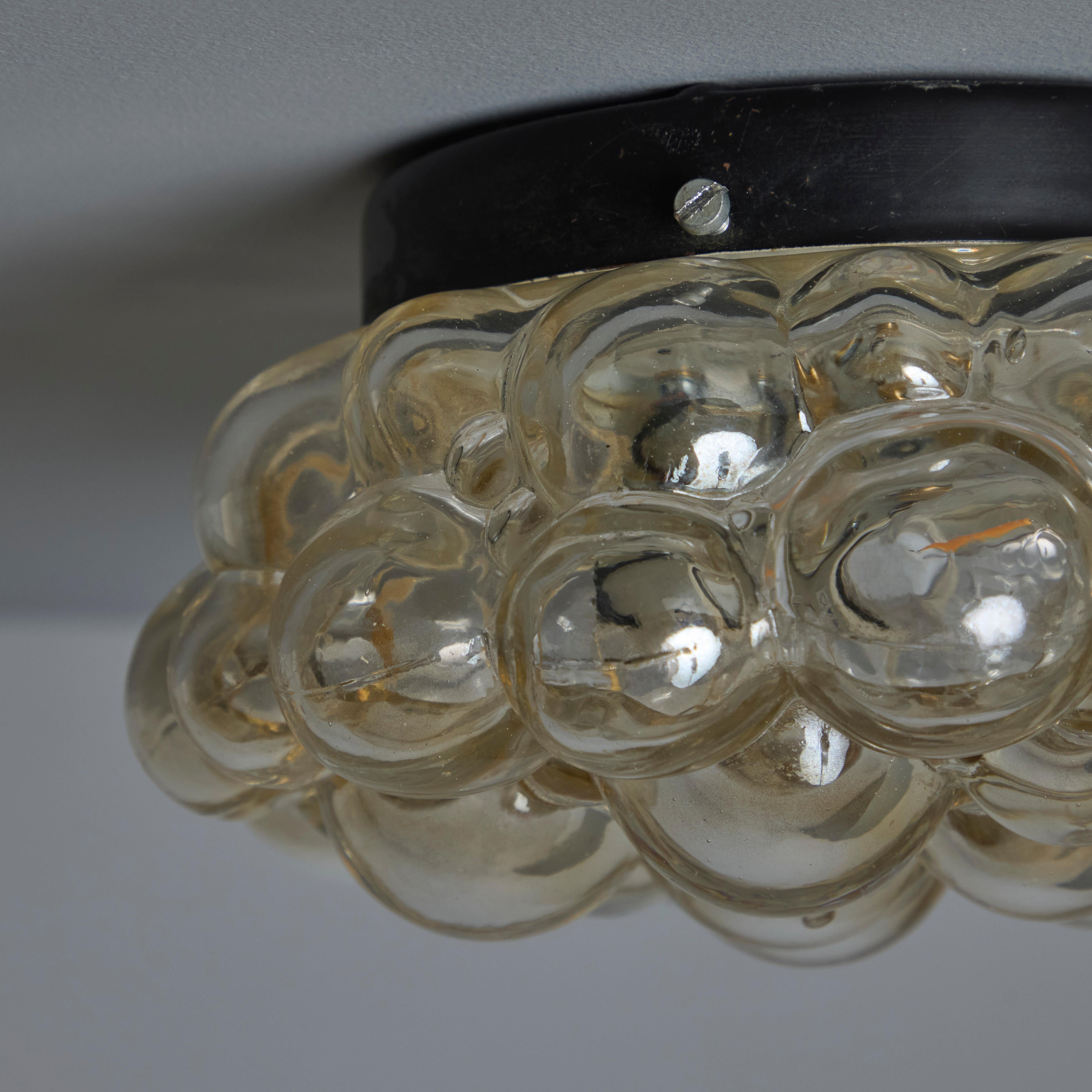 Petite 1960 Helena Tynell Amber Bubble Glass Flush Mount per Limburg in vendita 9