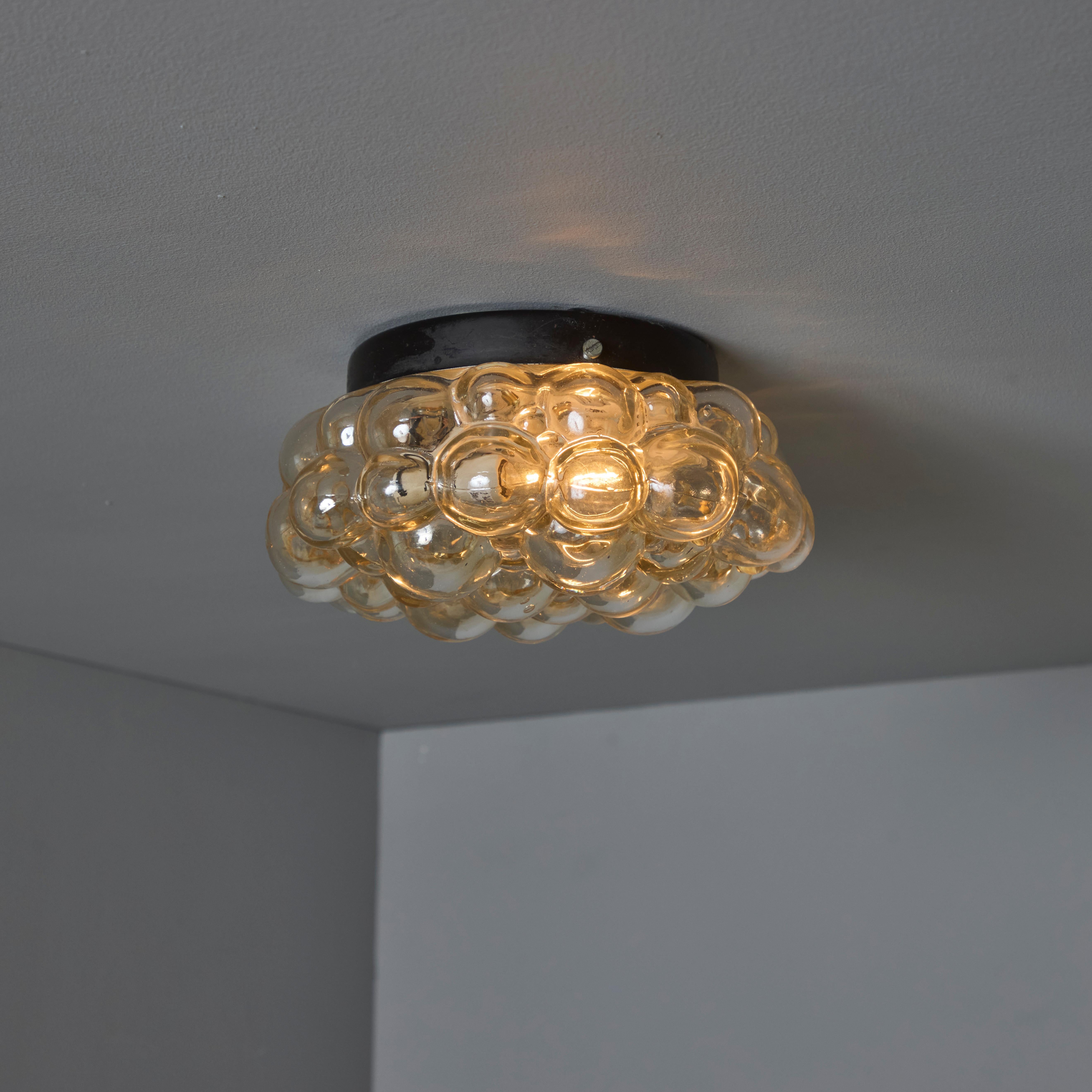Tedesco Petite 1960 Helena Tynell Amber Bubble Glass Flush Mount per Limburg in vendita