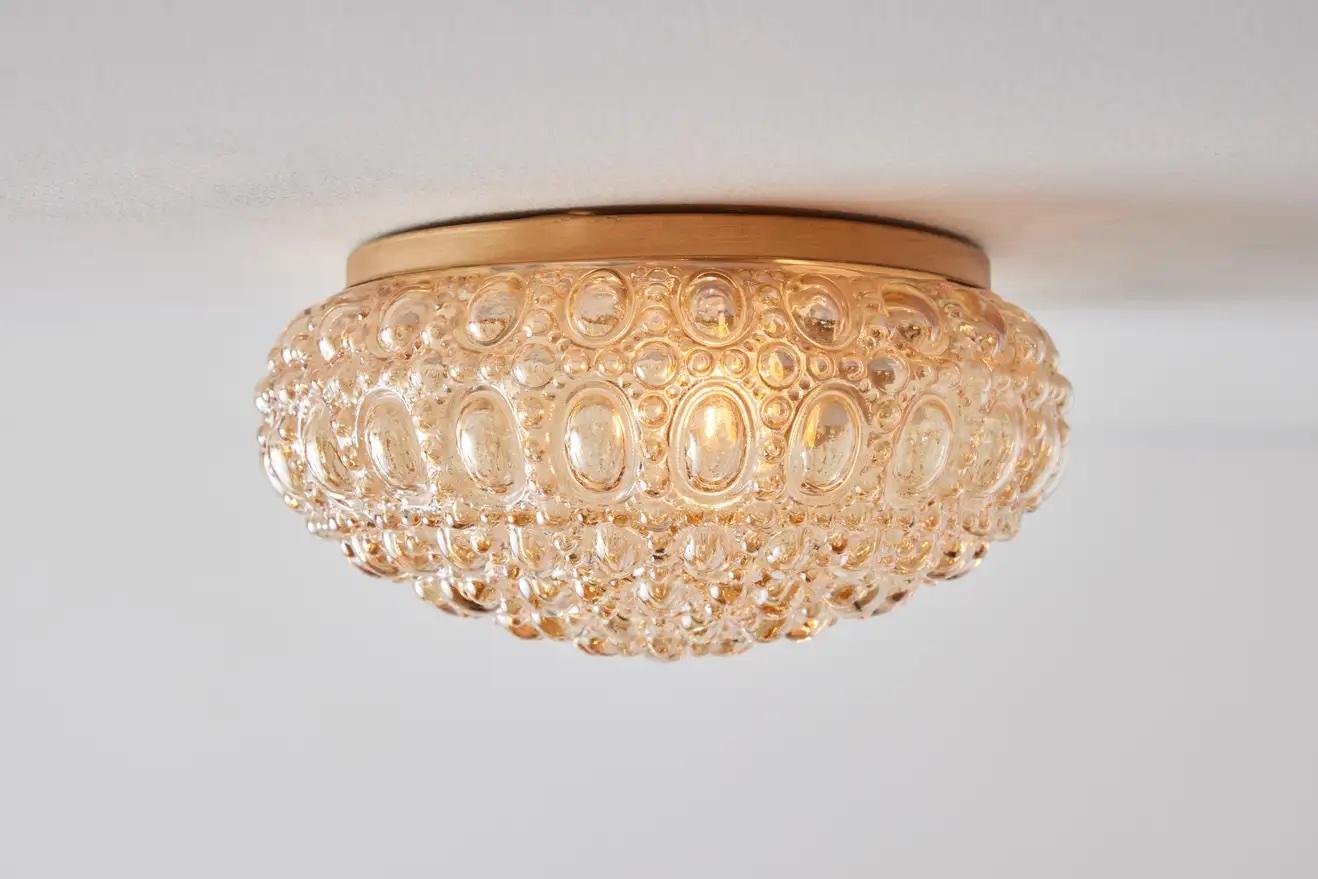 Petite 1960s Helena Tynell Bubble Glass Flush Mount for Limburg For Sale 1
