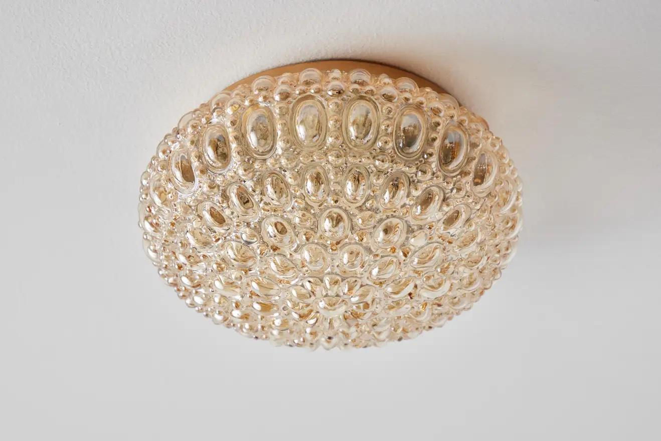 Petite 1960s Helena Tynell Bubble Glass Flush Mount for Limburg For Sale 5