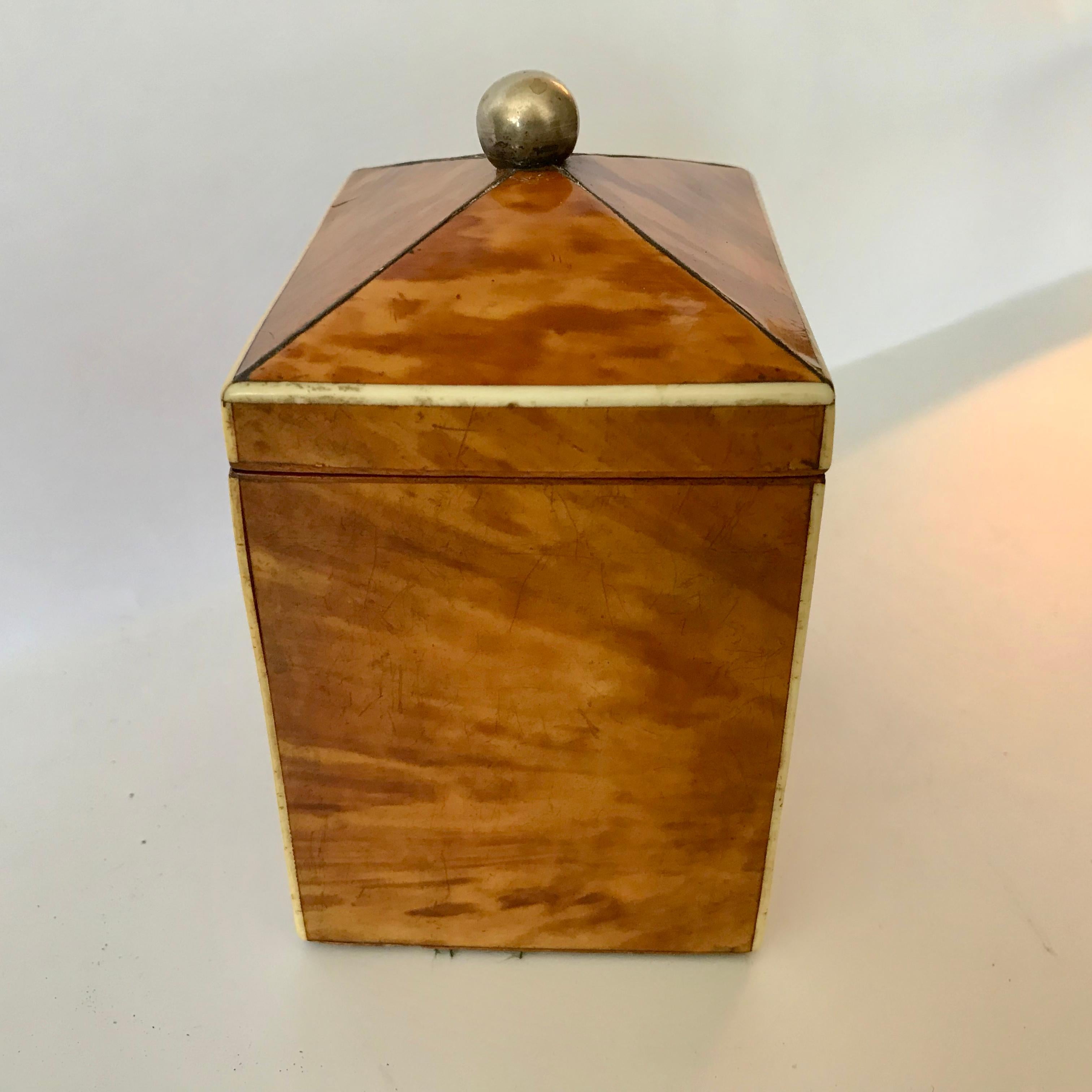  Petite 19th Century Blonde Tea Caddy 5