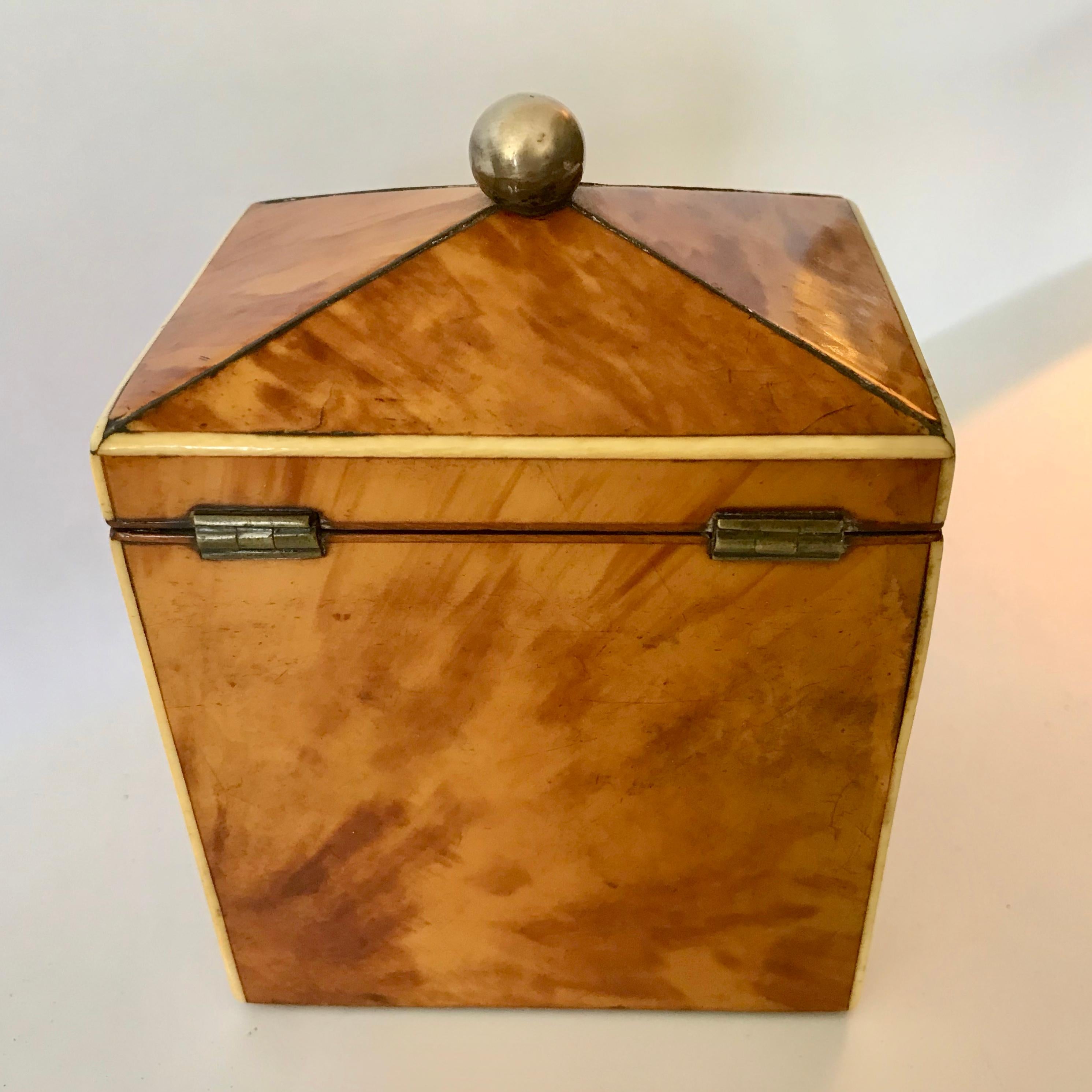  Petite 19th Century Blonde Tea Caddy 6