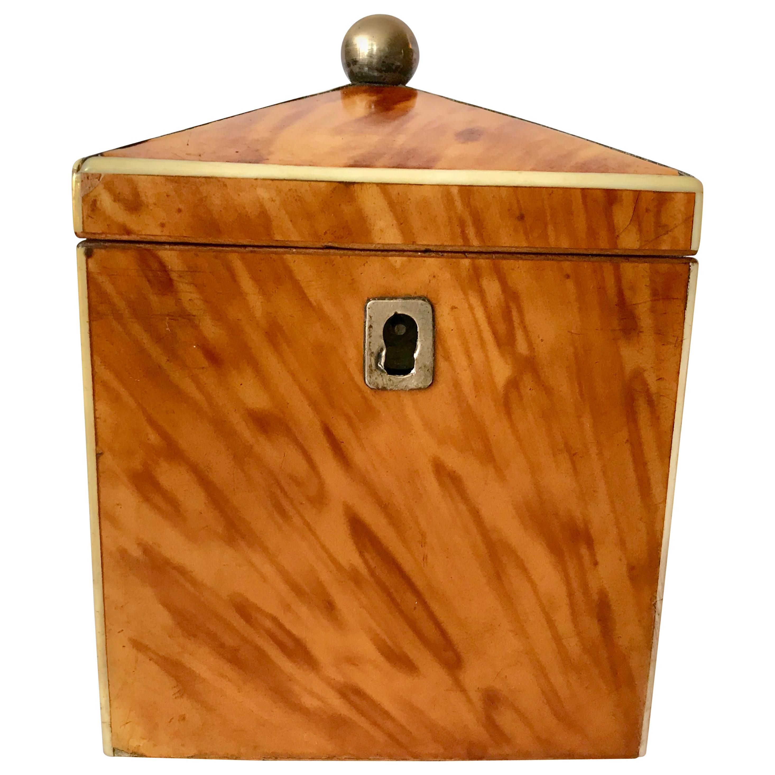  Petite 19th Century Blonde Tea Caddy