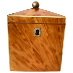 Antique  Petite 19th Century Blonde Tea Caddy