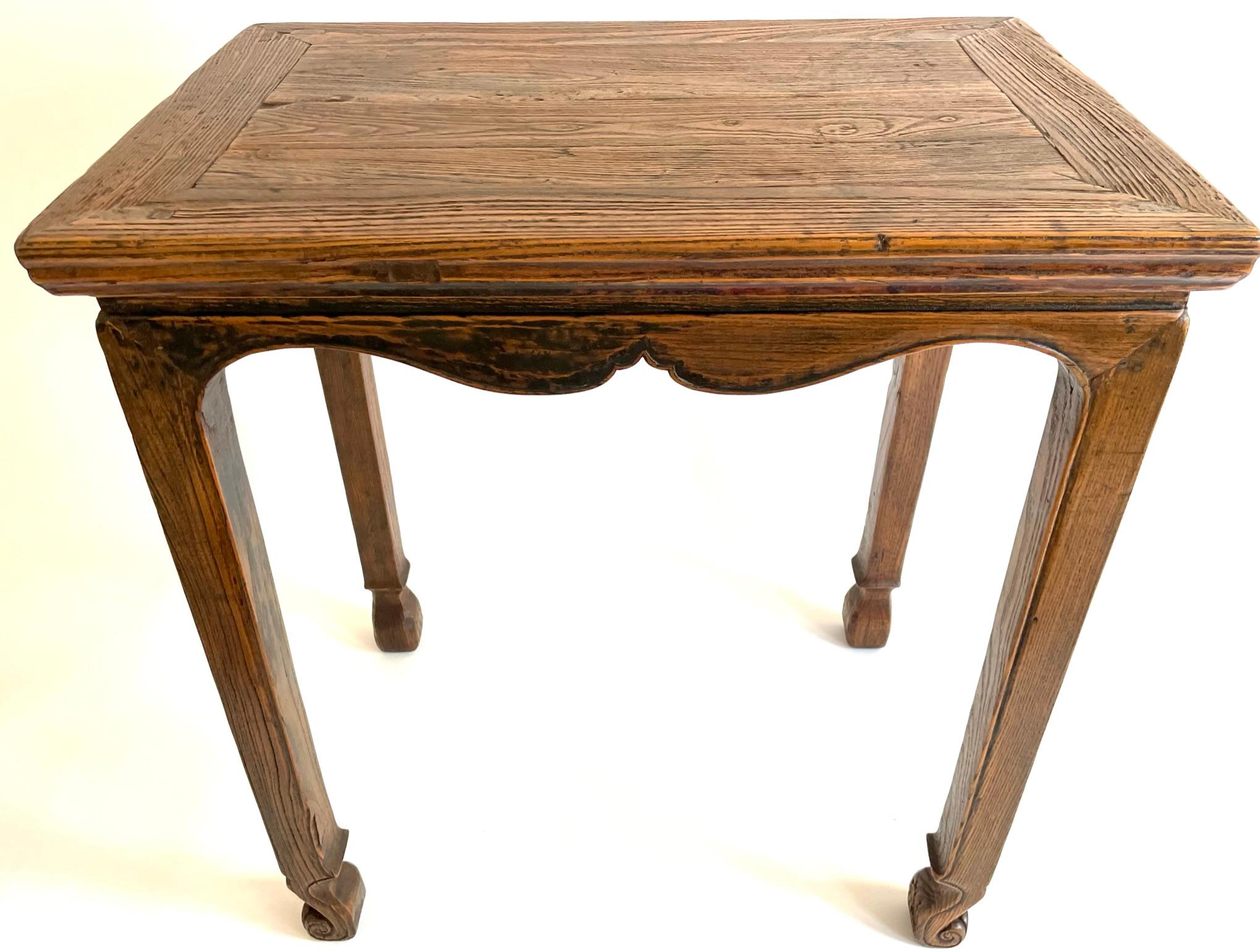 Elm Petite 19th Century Chinese Wine Table For Sale