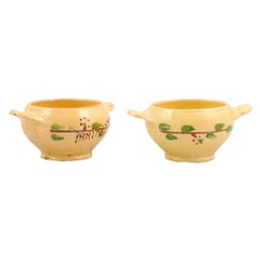 Petite 19th Century Eastern French Yellow Glazed Pottery Bowls from Innimont