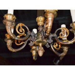 Petite 19th Century French Empire Bronze Chandelier