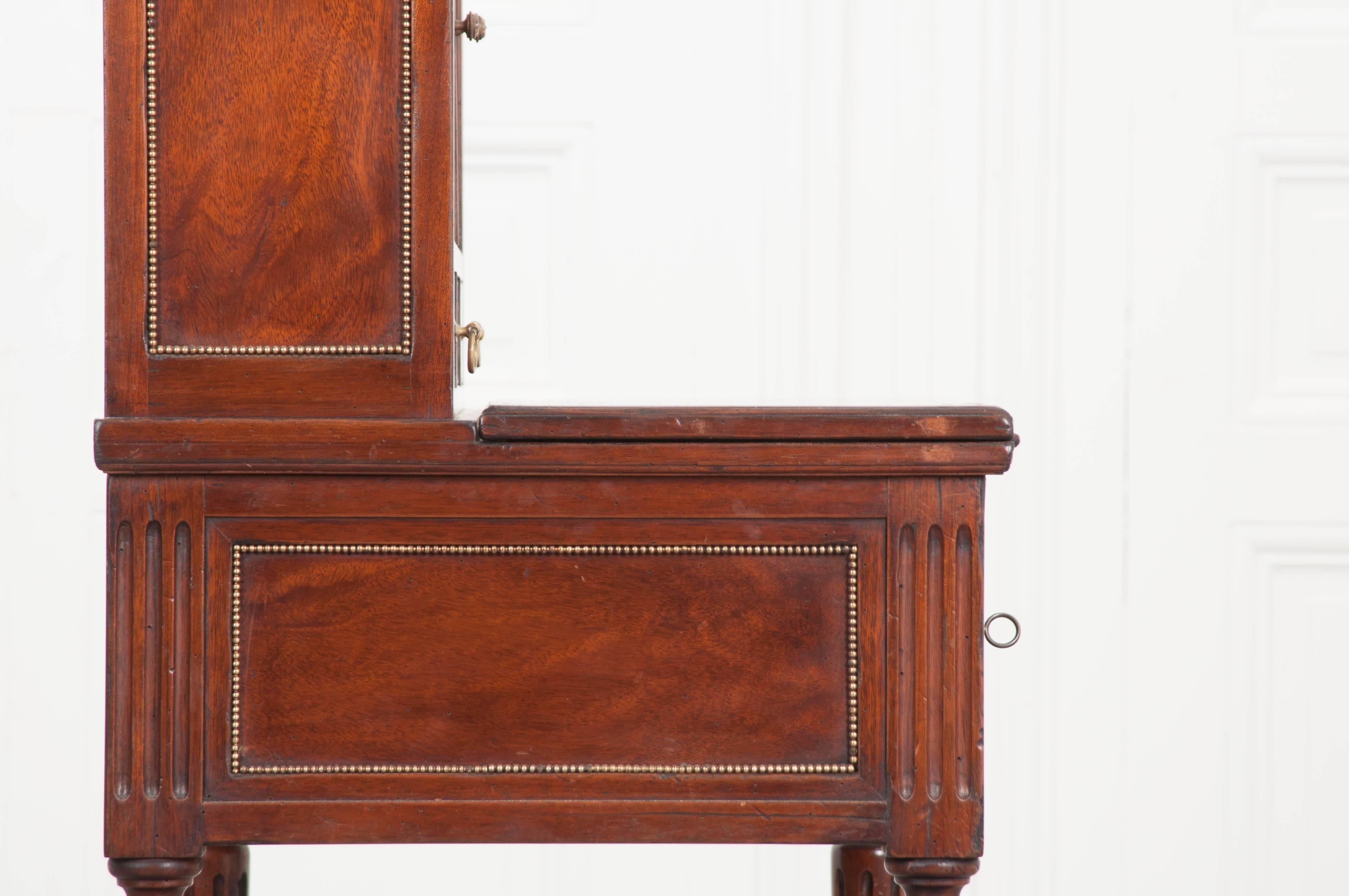 Petite 19th Century French Louis XVI Style Mahogany Desk 3