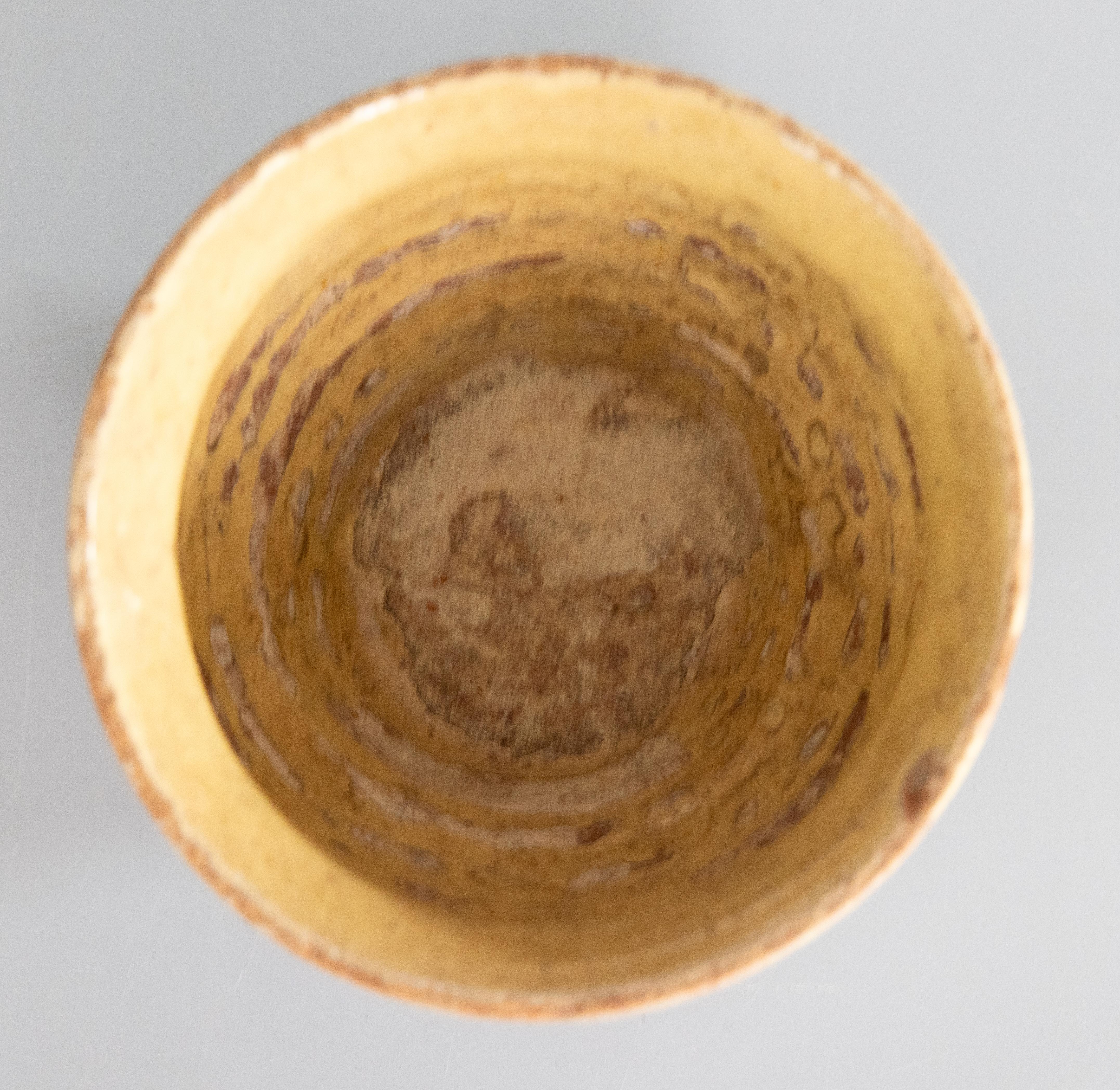 Petite 19th Century French Yellow Glazed Confit Pot In Good Condition For Sale In Pearland, TX