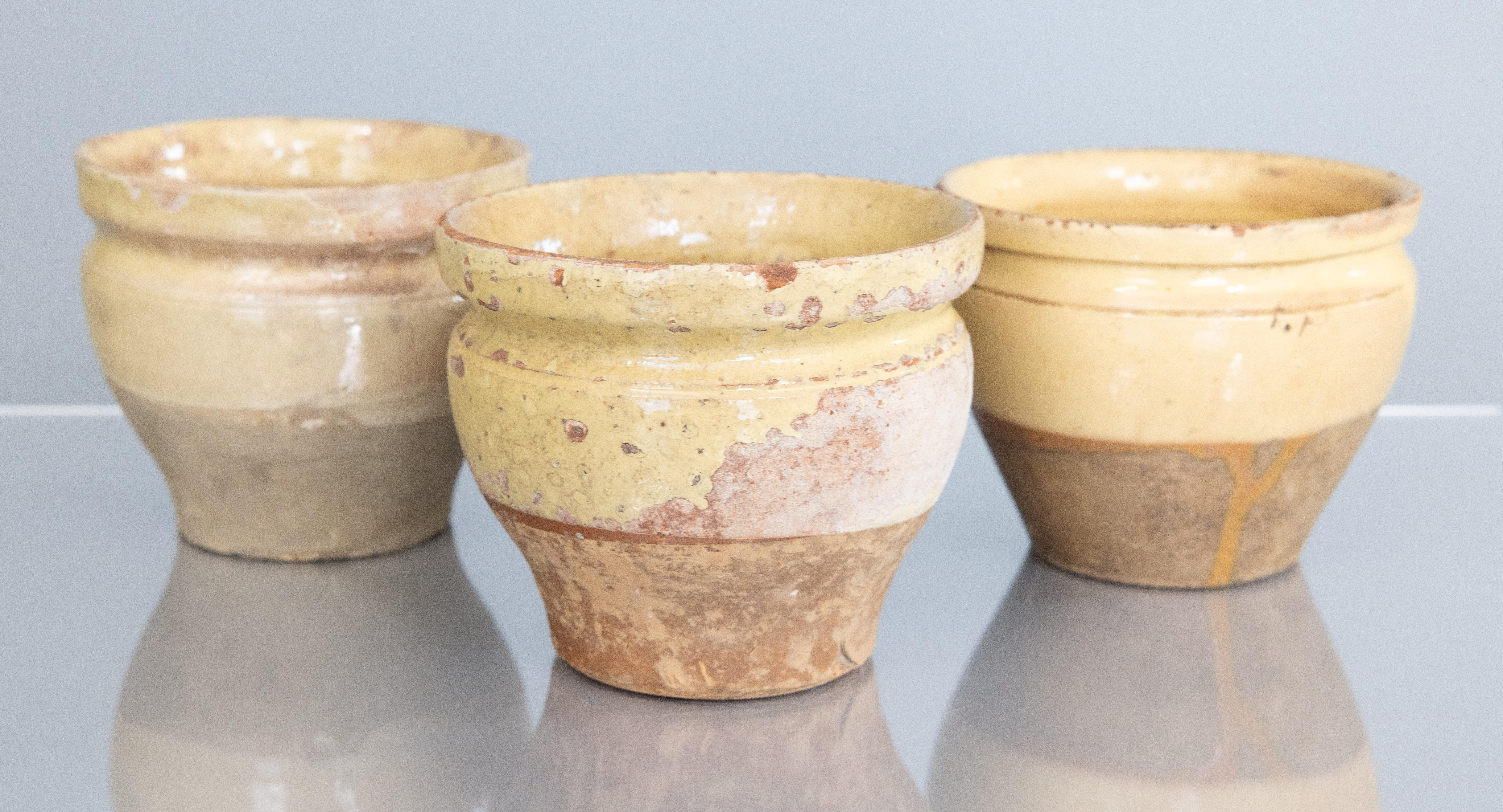 Petit pot à confit émaillé jaune du 19ème siècle en vente 1