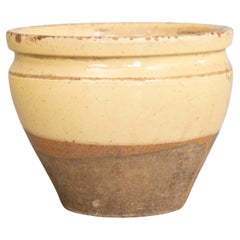 Petite 19th Century French Yellow Glazed Confit Pot