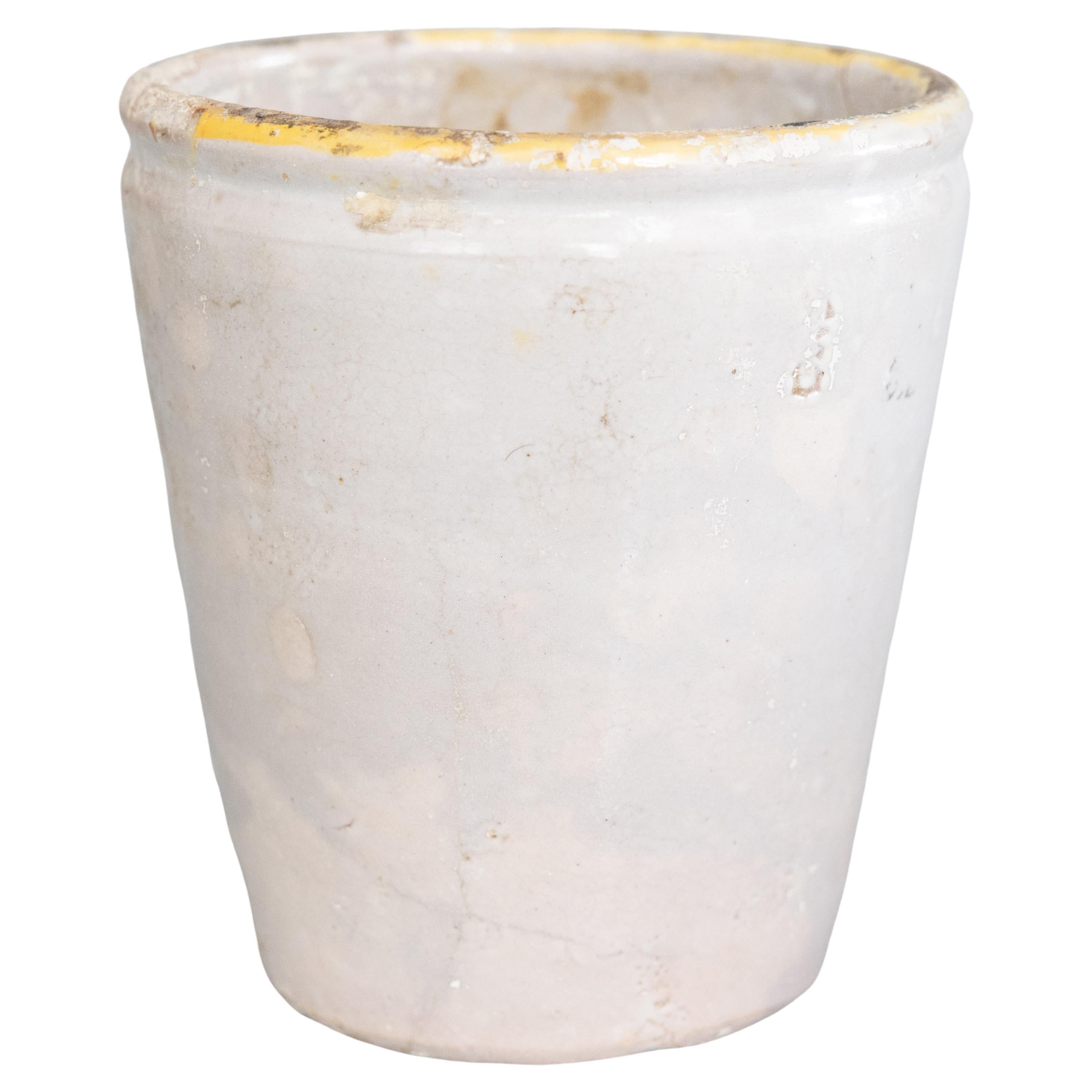 Piccolo vaso smaltato grigio del XIX secolo proveniente da Napoli in vendita